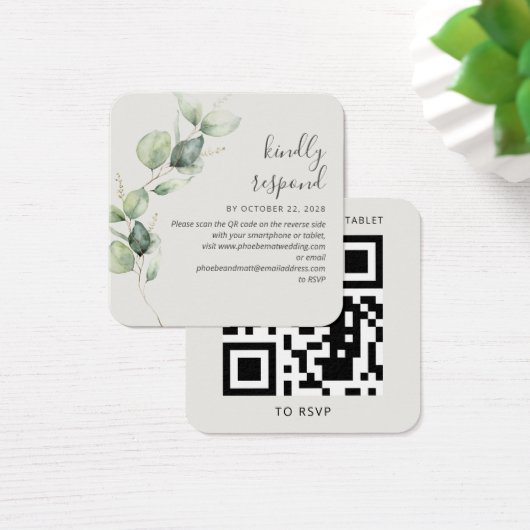 Site Mariage Eucalyptus Green Code QR RSVP (Bureau)