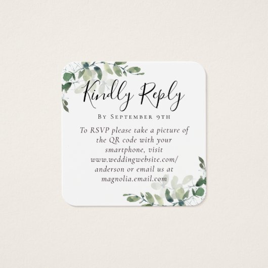 Site Mariage Eucalyptus QR Code RSVP (Devant)