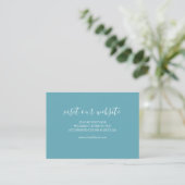 Site mariage Insérer Carte Turquoise Bleu Script (Debout devant)