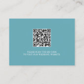Site mariage Insérer Carte Turquoise Bleu Script (Dos)
