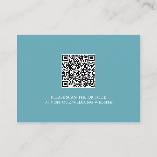 Site mariage Insérer Carte Turquoise Bleu Script (Dos)