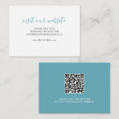 Site mariage Insérer Carte Turquoise Bleu Script (Devant / Derrière)