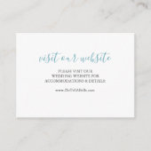 Site mariage Insérer Carte Turquoise Bleu Script (Devant)