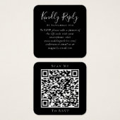 Site Mariage noir QR Code RSVP (Devant & derrière)