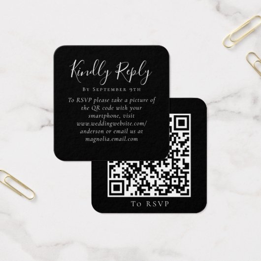 Site Mariage noir QR Code RSVP (Bureau)