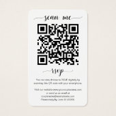 Site mariage QR Code Heart Frame Photo RSVP (Dos)