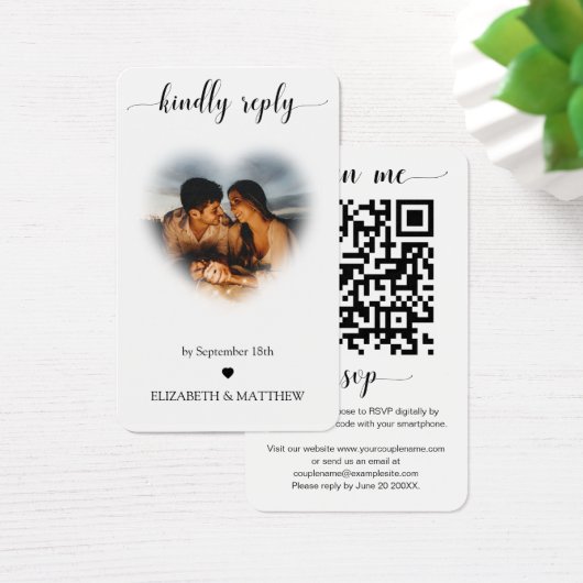 Site mariage QR Code Heart Frame Photo RSVP (Bureau)