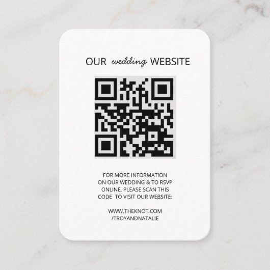 Site mariage QR Code photo carte RSVP (Devant)