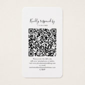 Site mariage QR Code Photo RSVP Enclôture Card (Devant)