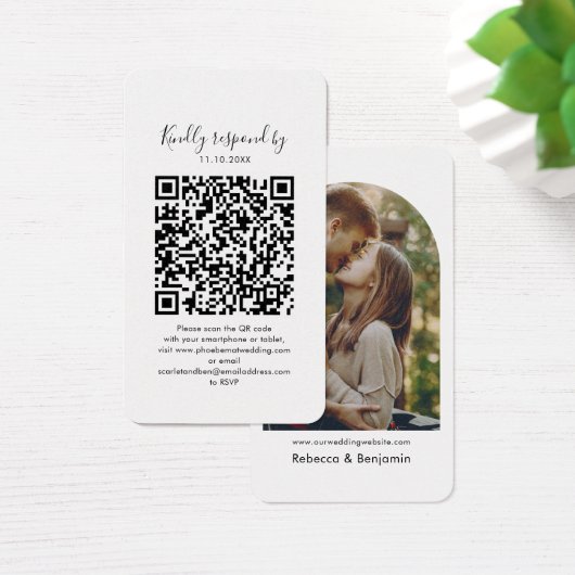 Site mariage QR Code Photo RSVP Enclôture Card (Bureau)