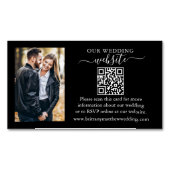 Site mariage QR Photo 25 Black Magnet Cards (devant)