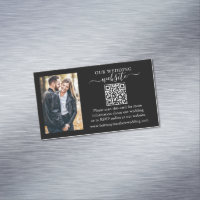 Site mariage QR Photo 25 Black Magnet Cards
