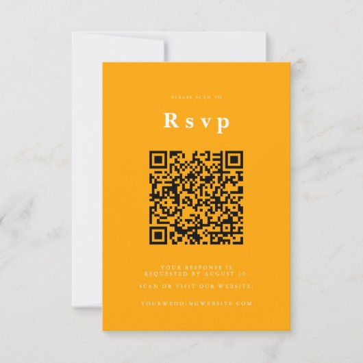 Site mariage | RSVP QR Code Photo orange (Devant)