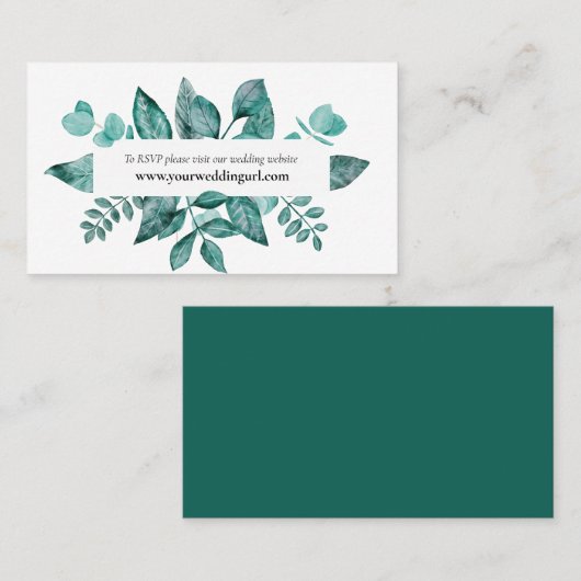 Site mariage RSVP Turquoise Greenerife Carte de bo (Devant / Derrière)