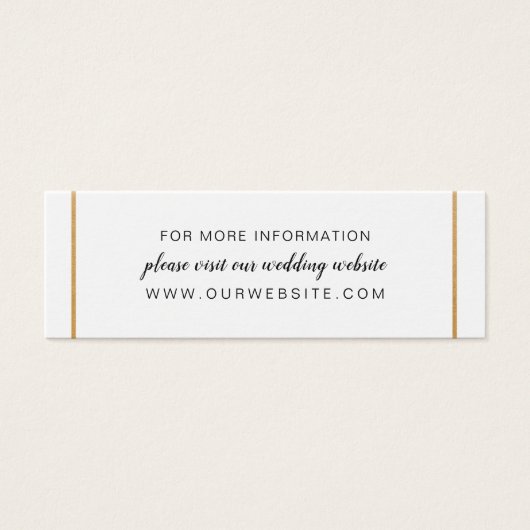 Site ou carte d'information Gold mariage (Devant)