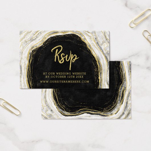 Site Web Black White & Gold RSVP Insérer des carte (Bureau)