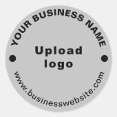 Site Web d'affaires sur Sticker gris rond (Devant)
