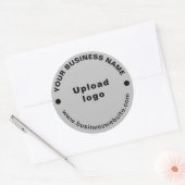 Site Web d'affaires sur Sticker gris rond (Enveloppe)