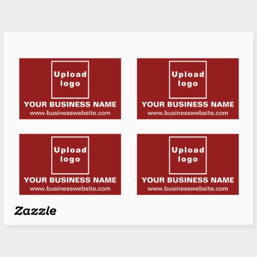 Site Web d'affaires sur Sticker Rectangle rouge (Feuille)