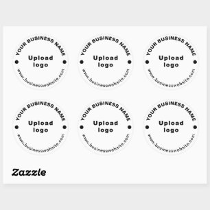 Site Web d'affaires sur Sticker rond blanc