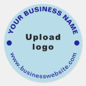 Site Web d'affaires sur Sticker rond bleu clair (Devant)