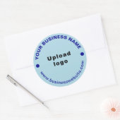 Site Web d'affaires sur Sticker rond bleu clair (Enveloppe)