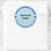 Site Web d'affaires sur Sticker rond bleu clair (Sac)