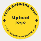 Site Web d'affaires sur Sticker rond jaune (Devant)