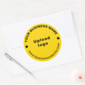 Site Web d'affaires sur Sticker rond jaune (Enveloppe)