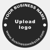 Site Web d'affaires sur Sticker rond noir (Devant)