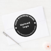 Site Web d'affaires sur Sticker rond noir (Enveloppe)