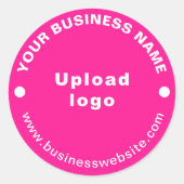 Site Web d'affaires sur Sticker rond rose (Devant)