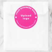 Site Web d'affaires sur Sticker rond rose (Sac)