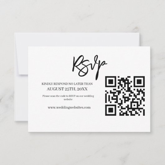 Site Web de Mariage avec Code QR RSVP Écriture Mod (Devant)