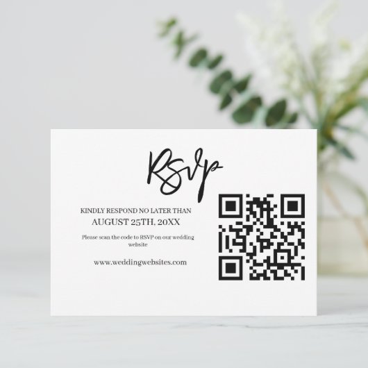 Site Web de Mariage avec Code QR RSVP en Écriture  (Debout devant)