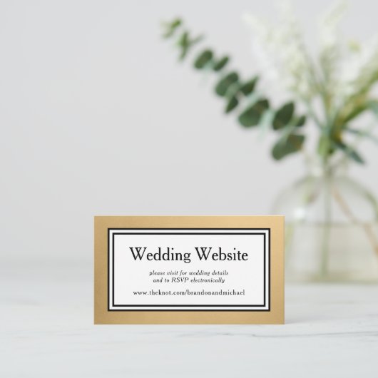 Site Web de Mariage Moderne LGBTQ Gold - Carte de  (Debout devant)