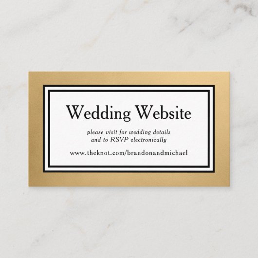 Site Web de Mariage Moderne LGBTQ Gold - Carte de  (Devant)