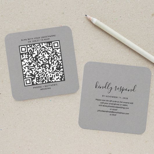 Site Web de Mariage RSVP avec Code QR Élégant