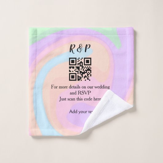 Site web de mariage rsvp q r code ajouter nom text (Gant de toilette)