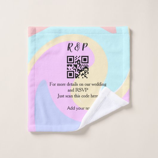 Site web de mariage rsvp q r code ajouter nom text (Gant de toilette)