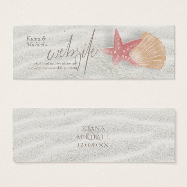 Site Web du Mariage de poisson Starfish Sables bla (Devant & derrière)