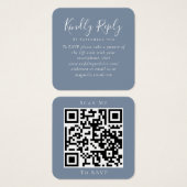 Site Web Dusty Blue Mariage QR Code RSVP (Devant & derrière)