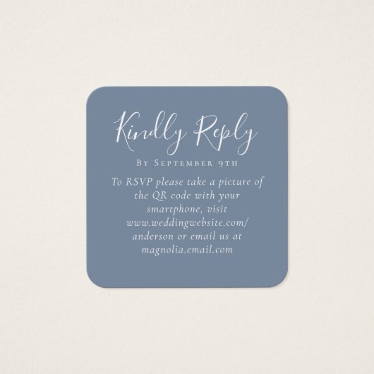 Site Web Dusty Blue Mariage QR Code RSVP (Devant)