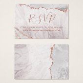 Site Web Gold Agate Blanc & Rose RSVP Insérer des  (Devant & derrière)