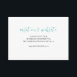 Site Web mariage Insertion Carte Verre de mer Bleu<br><div class="desc">Faites connaître à tout le monde votre site Web mariage avec ces cartes de boîtier simples. Ils disposent d'un script de calligraphie en verre de mer bleu avec vos détails dans une classique sans typeface en gris fusain sur un arrière - plan blanc immaculé. La carte revient à un bleu...</div>