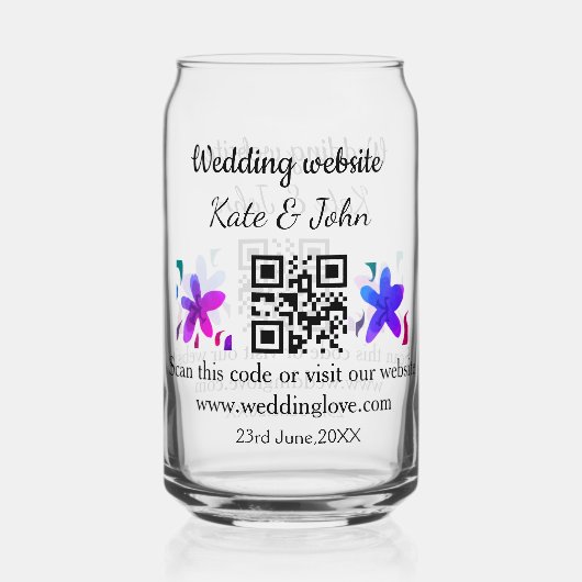 Site web mariage minimal simple Q R code ajouter n (Verso)