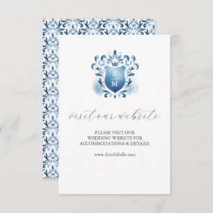 Site Web Mariage Monogramme bleu Insérer une carte