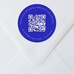 Site web mariage QR détails informations rsvp bleu<br><div class="desc">Ajoutez votre URL pour votre site mariage. Pour plus d'informations,  détails,  rsvp en ligne. Un bleu royal,  arrière - plan coloré.</div>