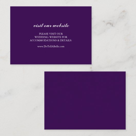Site Web Mariage violet Insérer une carte simple (Devant / Derrière)