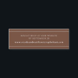 Site web moderne Elegant Rust RSVP \ Carte Registr<br><div class="desc">Ajoutez des informations supplémentaires avec cette petite carte élégante. Idéal pour les détails de la RSVP de site Web ou de courriel, ou tout autre message court que vous aimez comme des magasins de registre de cadeaux, adresse de réception... . Rouille, ton marron en terre cuite avec texte et rayures...</div>